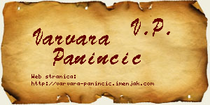 Varvara Paninčić vizit kartica